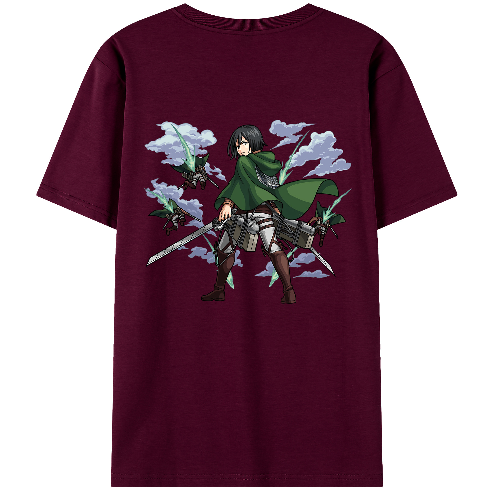 （画像用） 進撃の巨人 ミカサ·アッカーマン Attack on Titan Mikasa Ackerman レディース半袖Tシャツ(バックプリント)